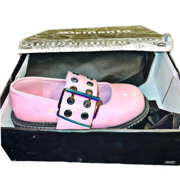 NIB- Dolls Kill x Demonia Baby Pink Holo Creeper Mary Jane - Picture 3 of 13